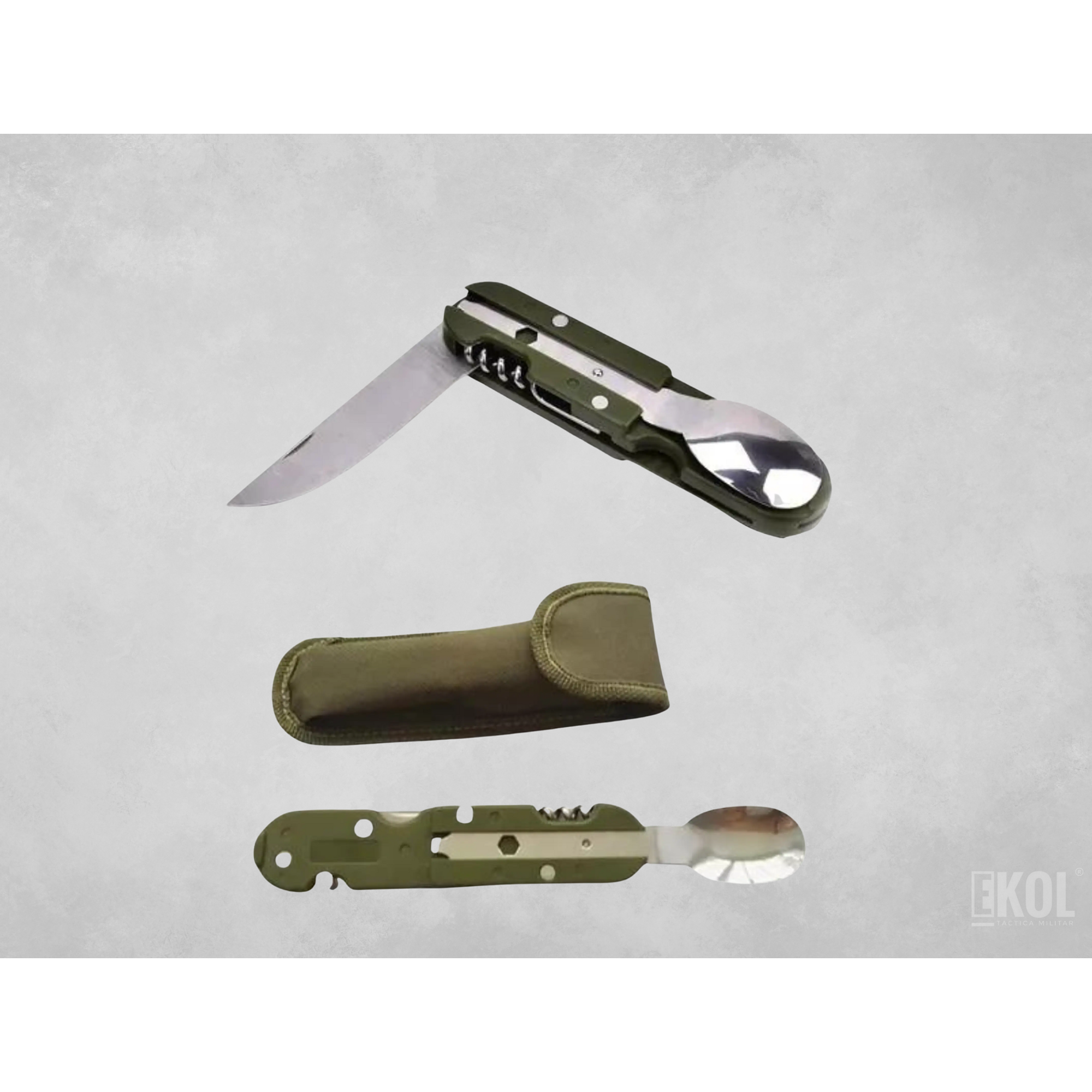 Set Cubiertos Camping Multiuso 5 En 1 Portátil Supervivencia 2