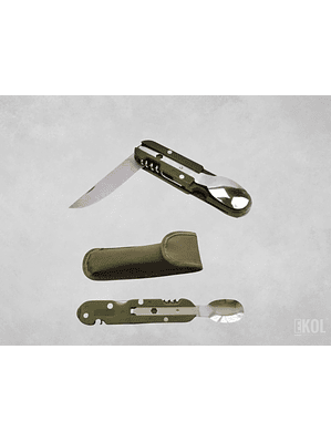 Set Cubiertos Camping Multiuso 5 En 1 Portátil Supervivencia