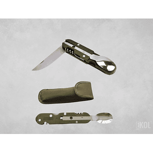 Set Cubiertos Camping Multiuso 5 En 1 Portátil Supervivencia