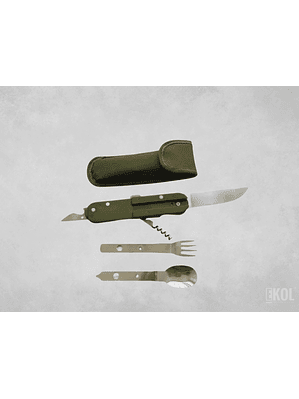 Set Cubiertos Camping Multiuso 5 En 1 Portátil Supervivencia