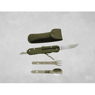 Set Cubiertos Camping Multiuso 5 En 1 Portátil Supervivencia