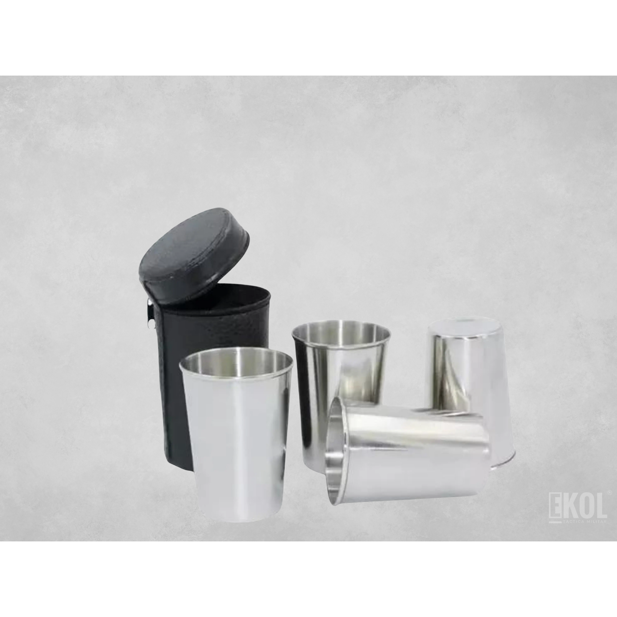 Set 4 Vaso Acero Inoxidable Camping Trekking Outdoor 1