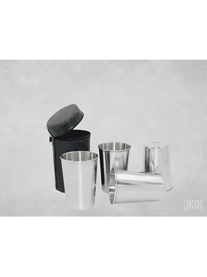 Set 4 Vaso Acero Inoxidable Camping Trekking Outdoor