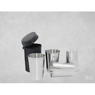 Set 4 Vaso Acero Inoxidable Camping Trekking Outdoor