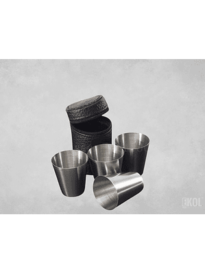 Set 4 Vaso Acero Inoxidable Camping Trekking Outdoor