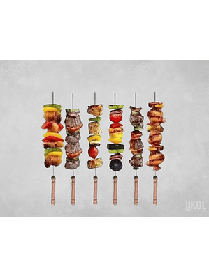 10 Pinchos Anticuchos Brochetas Asados Fierros Barbacoa 