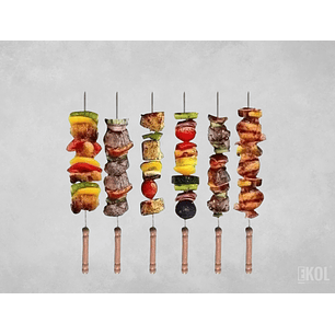 10 Pinchos Anticuchos Brochetas Asados Fierros Barbacoa 