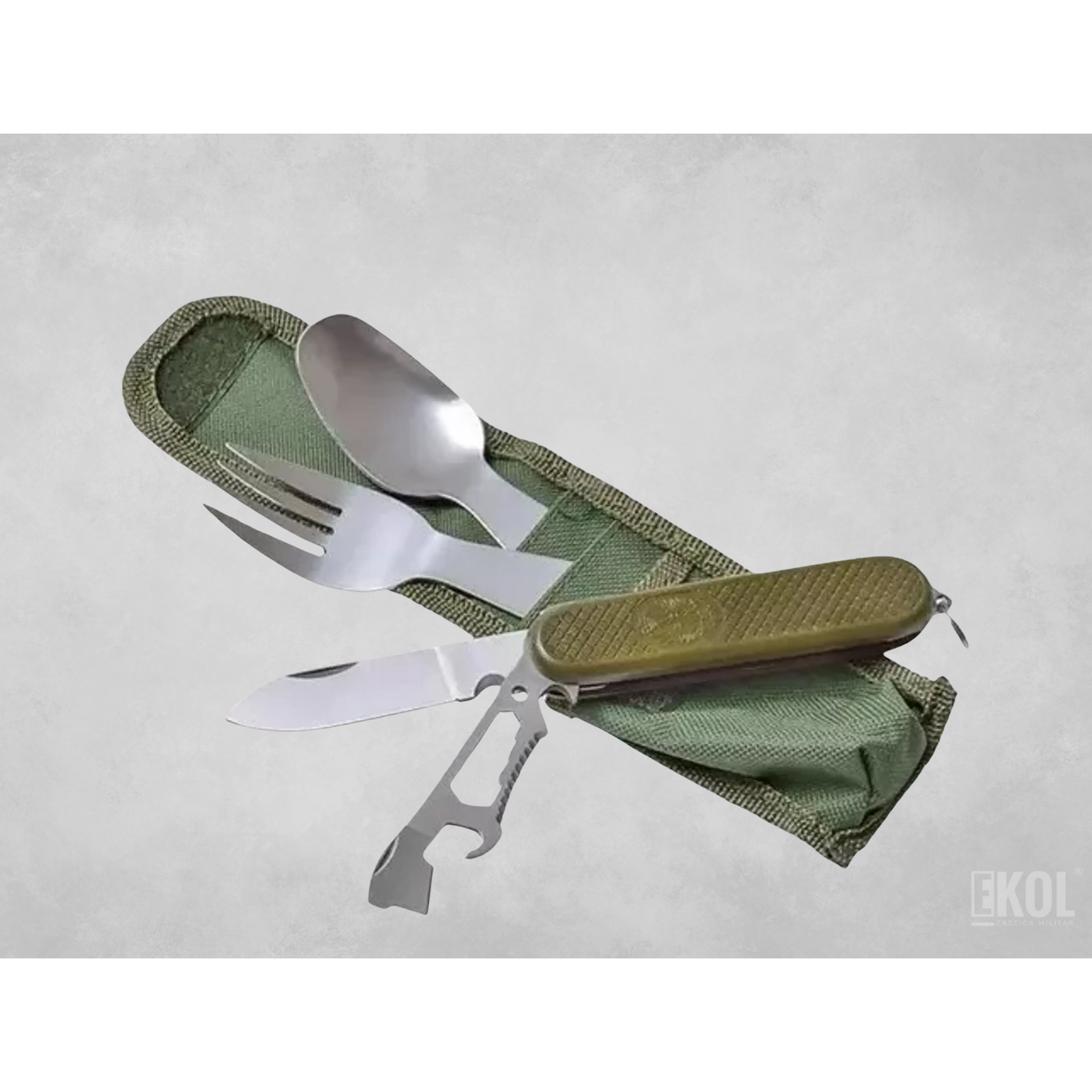 Set Cubiertos Camping Multiuso 9 En 1 Set Camping Portatil 3