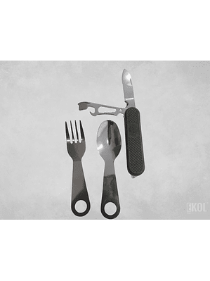 Set Cubiertos Camping Multiuso 9 En 1 Set Camping Portatil