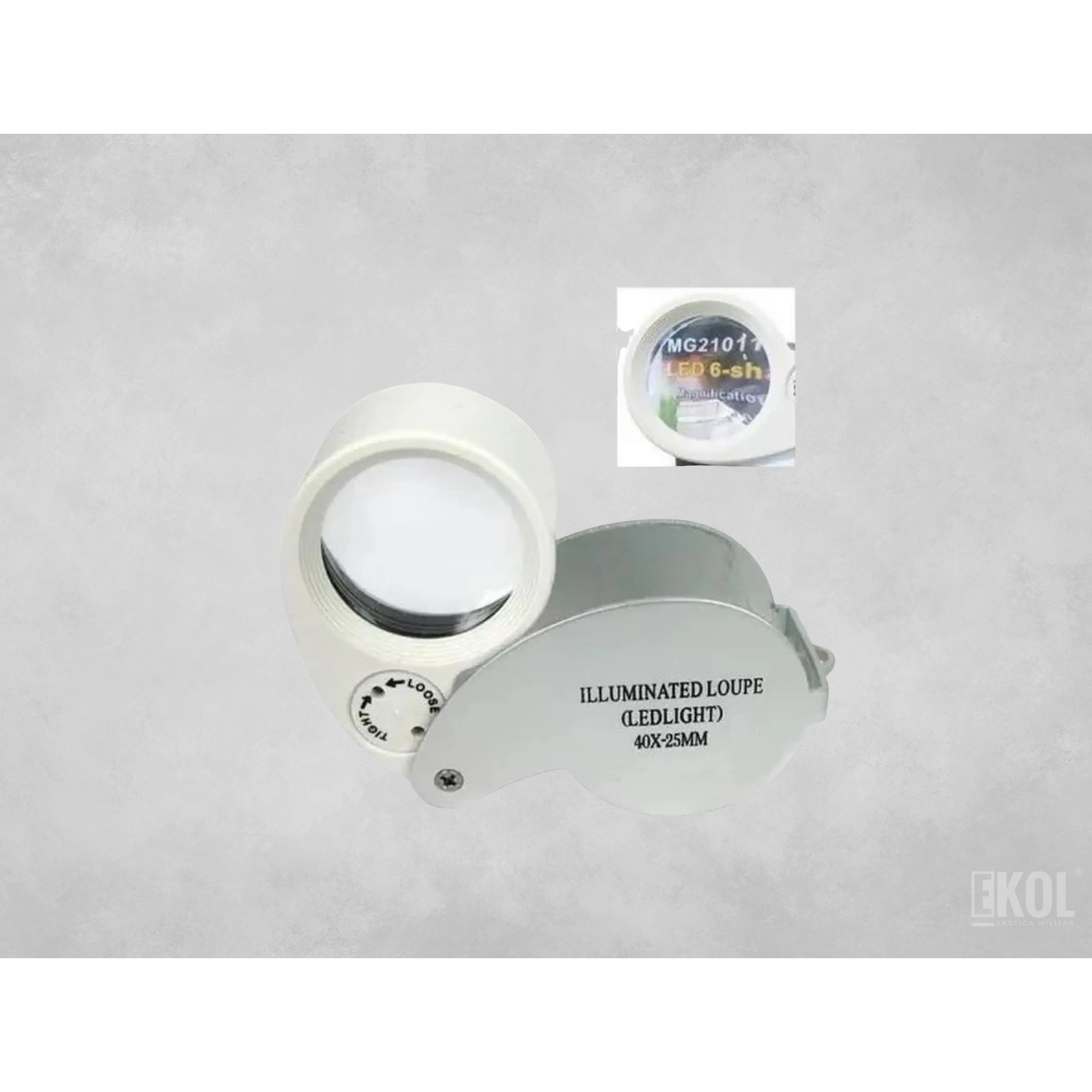 LUPA BOLSILLO 40X - LUZ LED 3