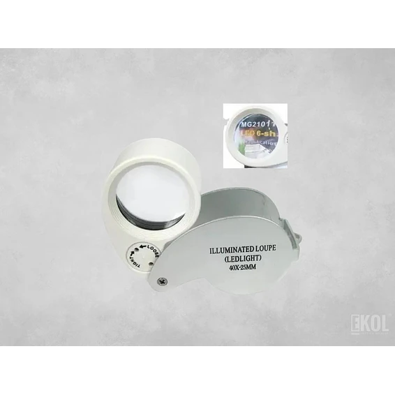 LUPA BOLSILLO 40X - LUZ LED 3