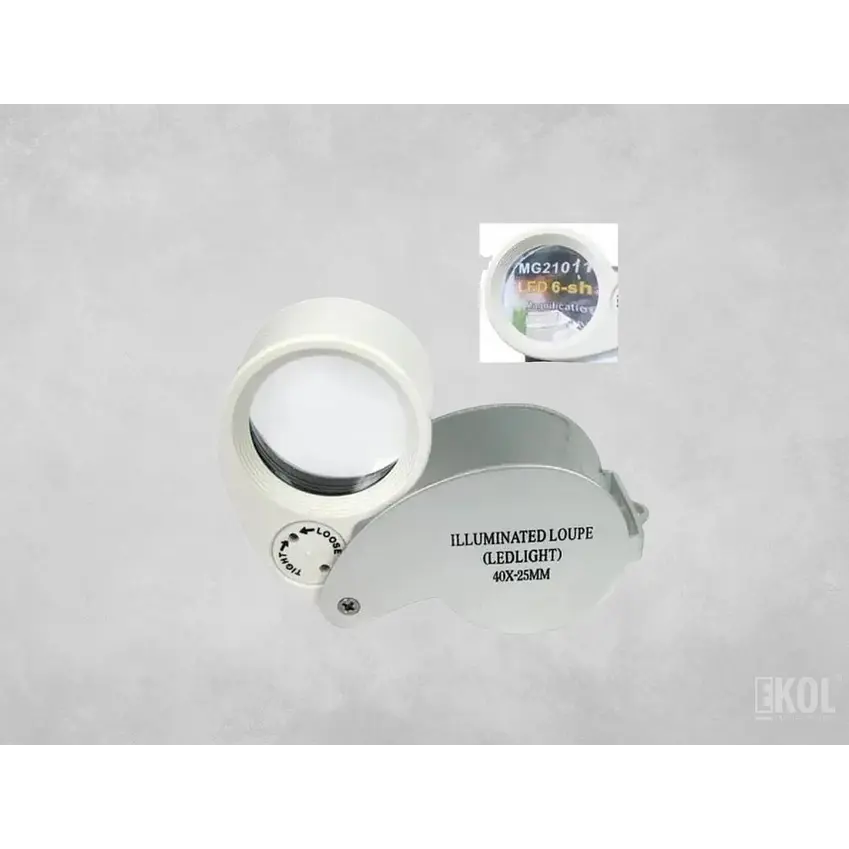 LUPA BOLSILLO 40X - LUZ LED 3