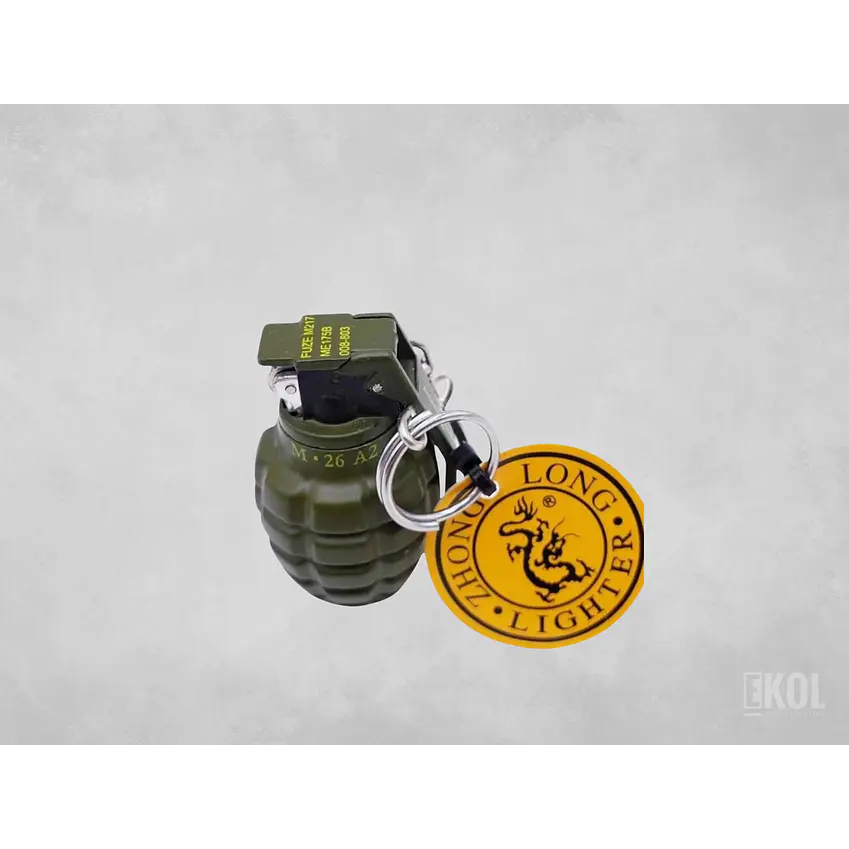 Encendedor Zippo Granada M26 Metal Grande Airsoft Soplete 9x5cm 1