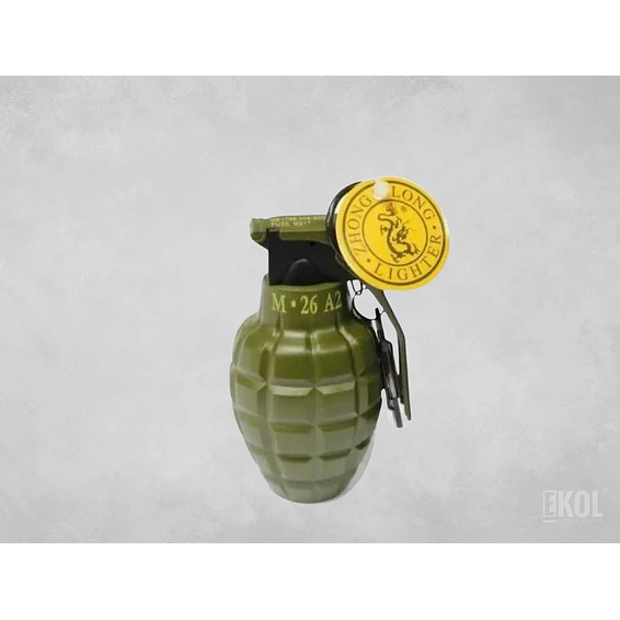 Encendedor Zippo Granada M26 Metal Grande Airsoft Soplete 9x5cm 2