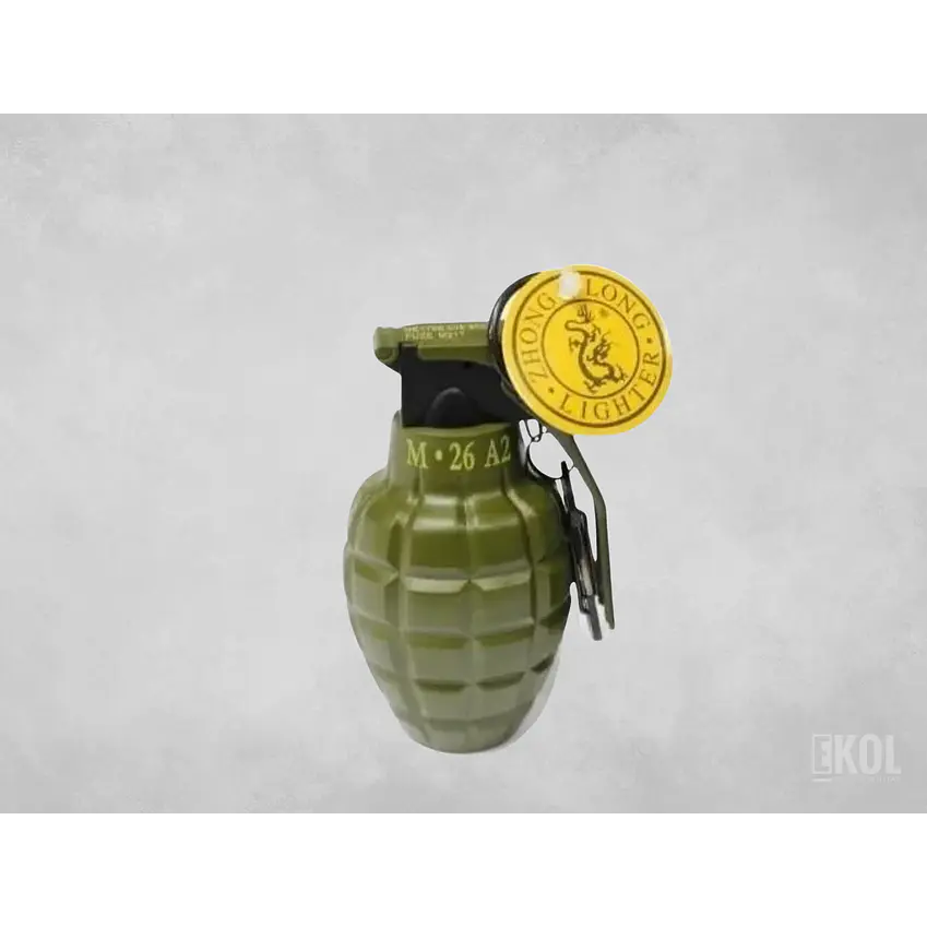 Encendedor Zippo Granada M26 Metal Grande Airsoft Soplete 9x5cm 2