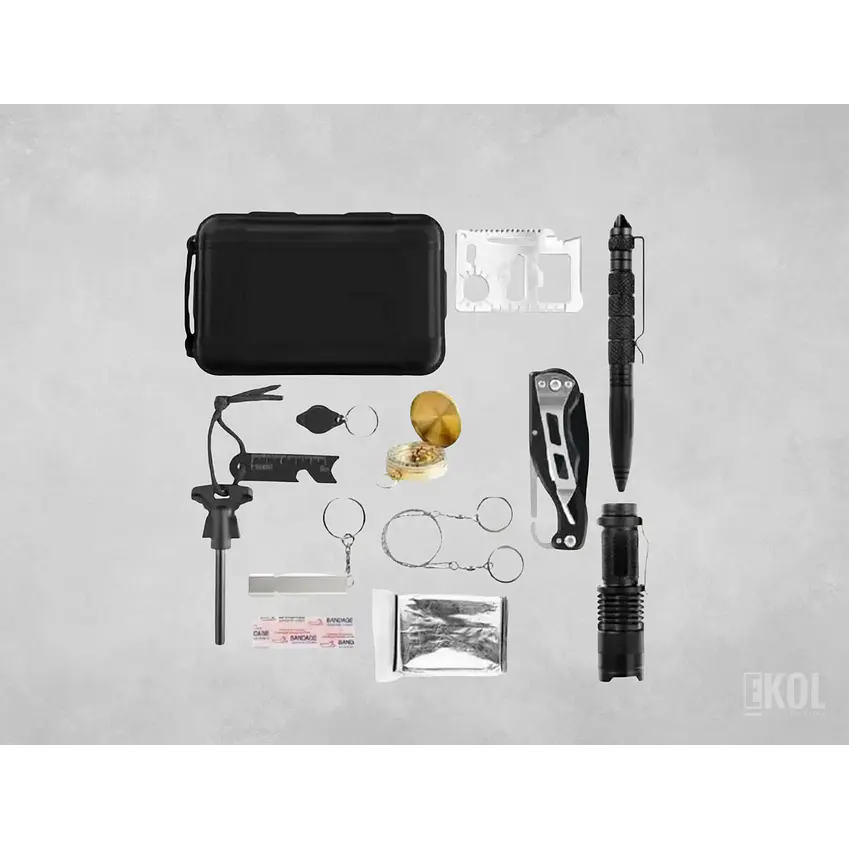 Kit Herramientas Supervivencia Pesca Camping 12 En 1 Sos 1