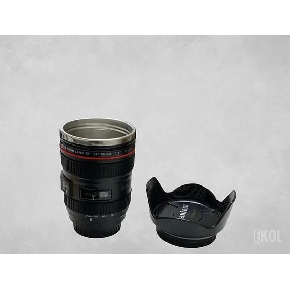 Taza Termo Cafe Tazon Tipo Lente Camara Fotografica Alumino 1