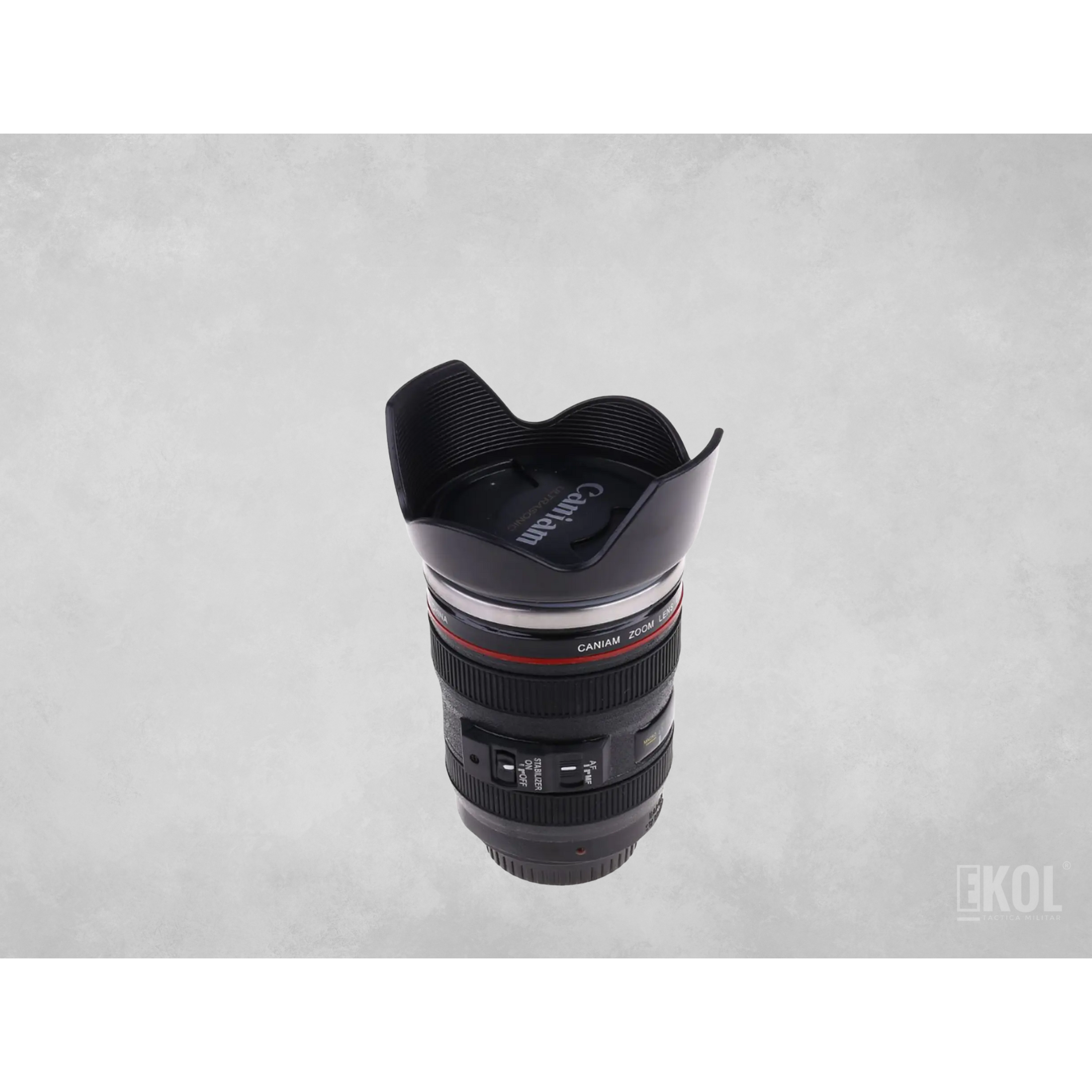 Taza Termo Cafe Tazon Tipo Lente Camara Fotografica Alumino 1