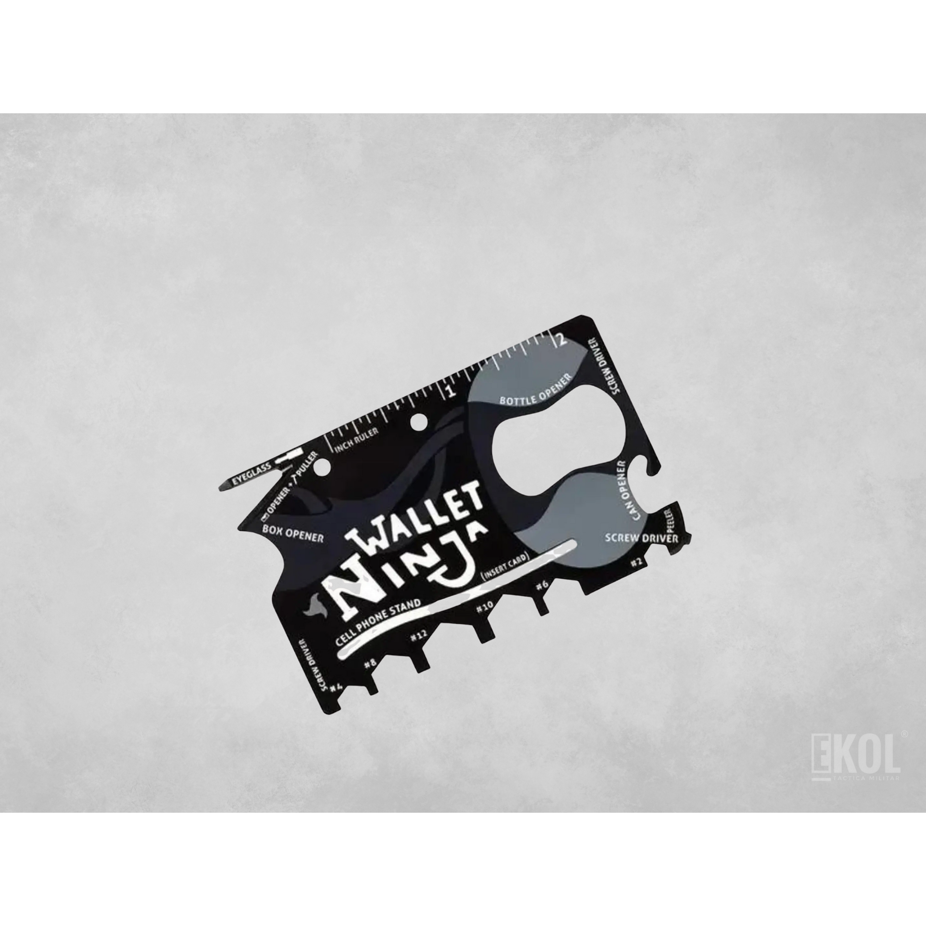 Tarjeta Multifuncional Supervivencia 18 en 1 Multiherramienta Wallet Ninja 1