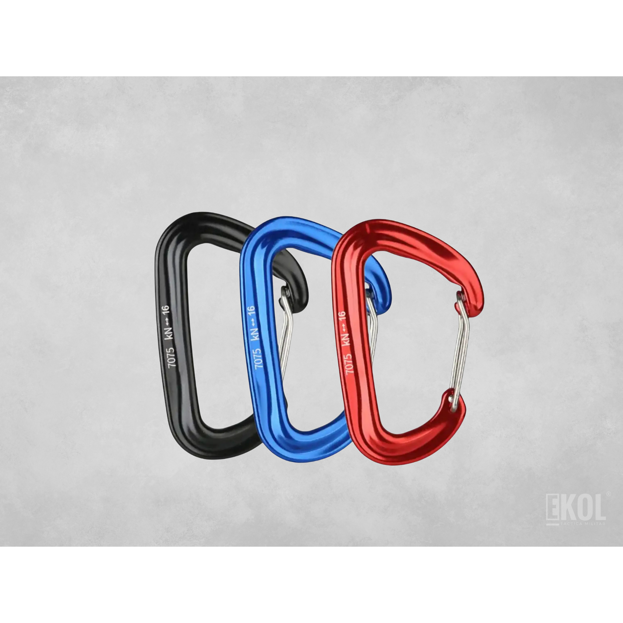 Mosquetón Profesional Forma de D Multiusos Senderismo 16KN  1