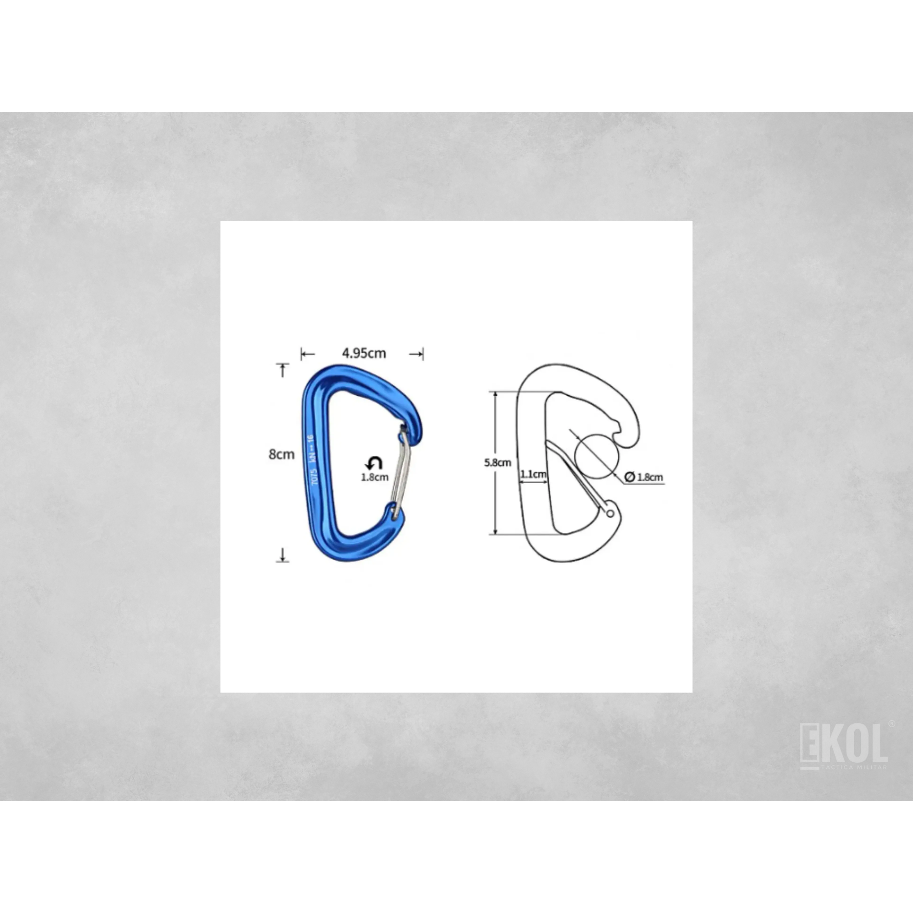 Mosquetón Profesional Forma de D Multiusos Senderismo 16KN  7