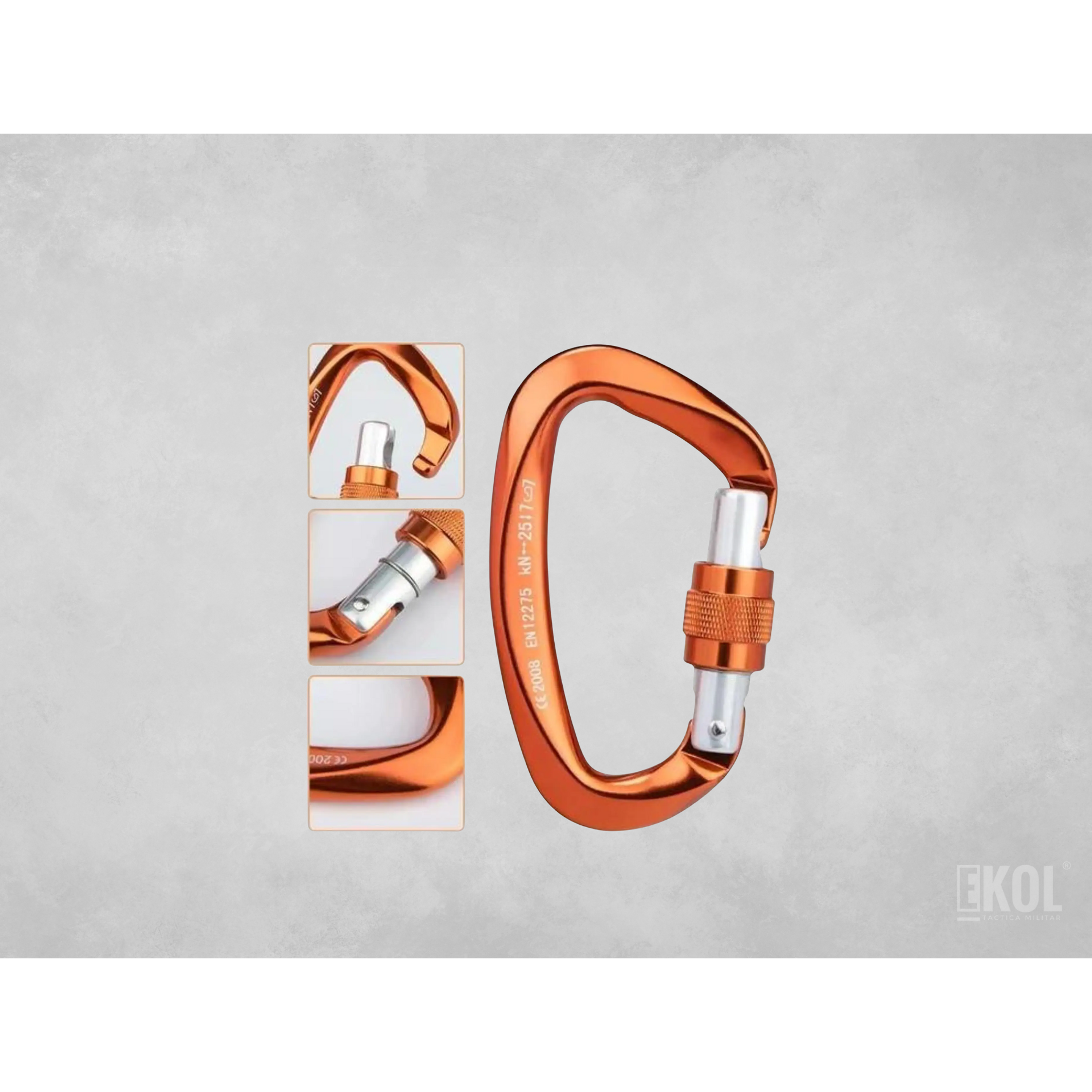 Mosquetón Climbing Resistente Profesional 25 Kn Multiuso 8