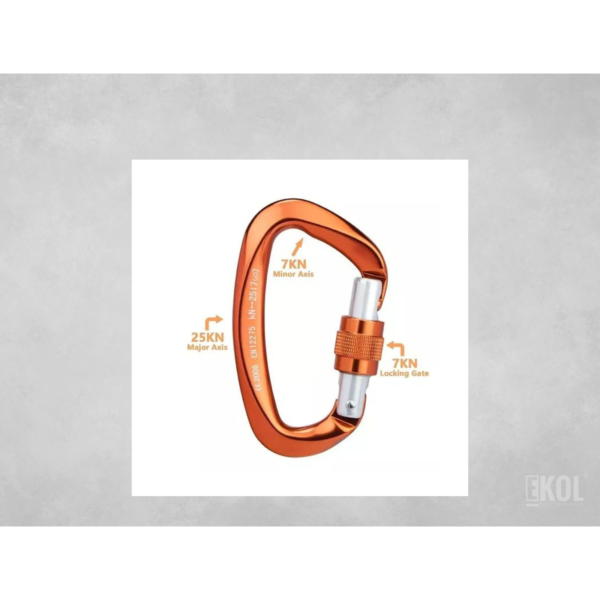 Mosquetón Climbing Resistente Profesional 25 Kn Multiuso 9