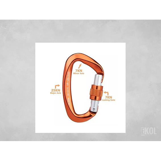 Mosquetón Climbing Resistente Profesional 25 Kn Multiuso 9