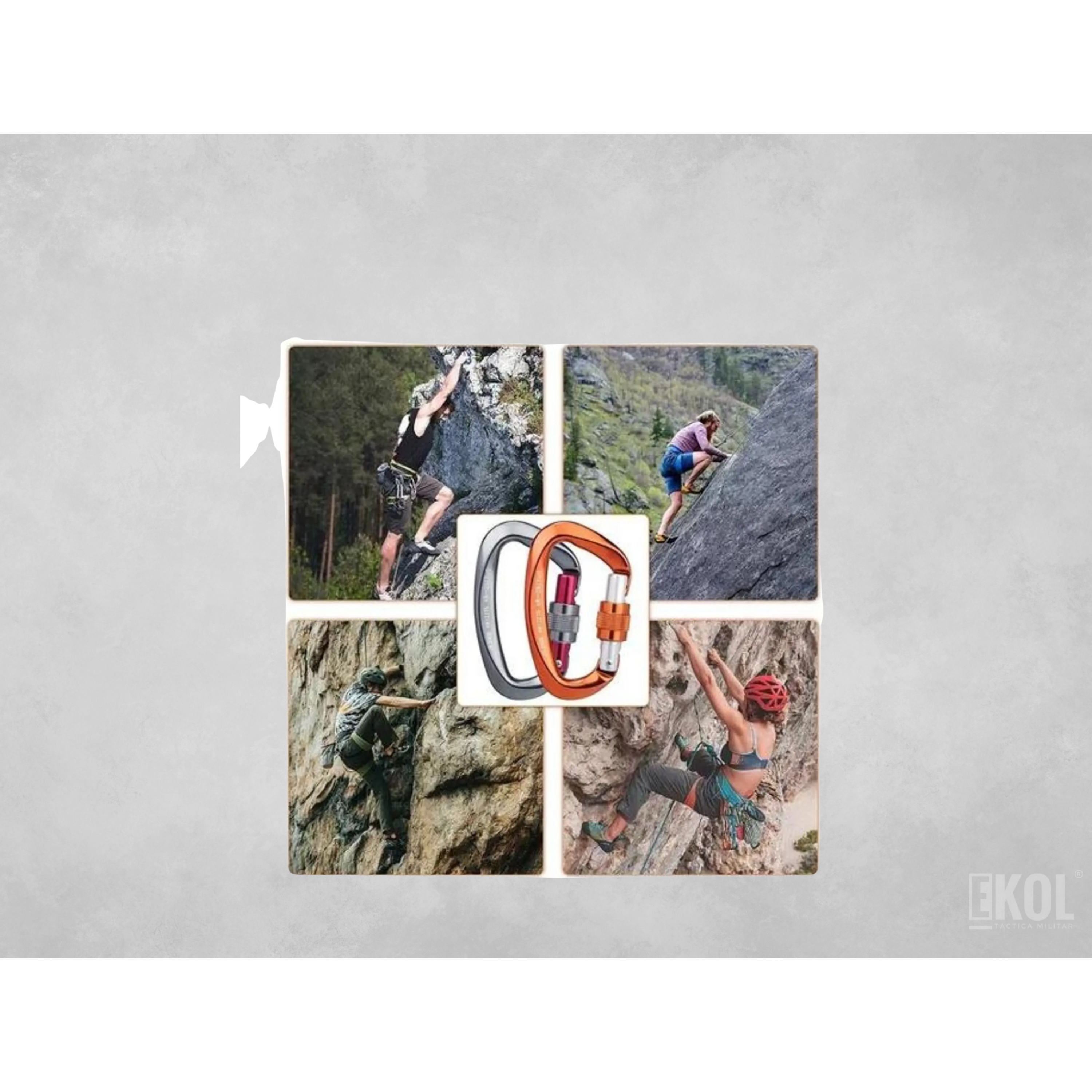 Mosquetón Climbing Resistente Profesional 25 Kn Multiuso 11