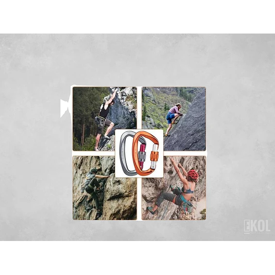 Mosquetón Climbing Resistente Profesional 25 Kn Multiuso 11