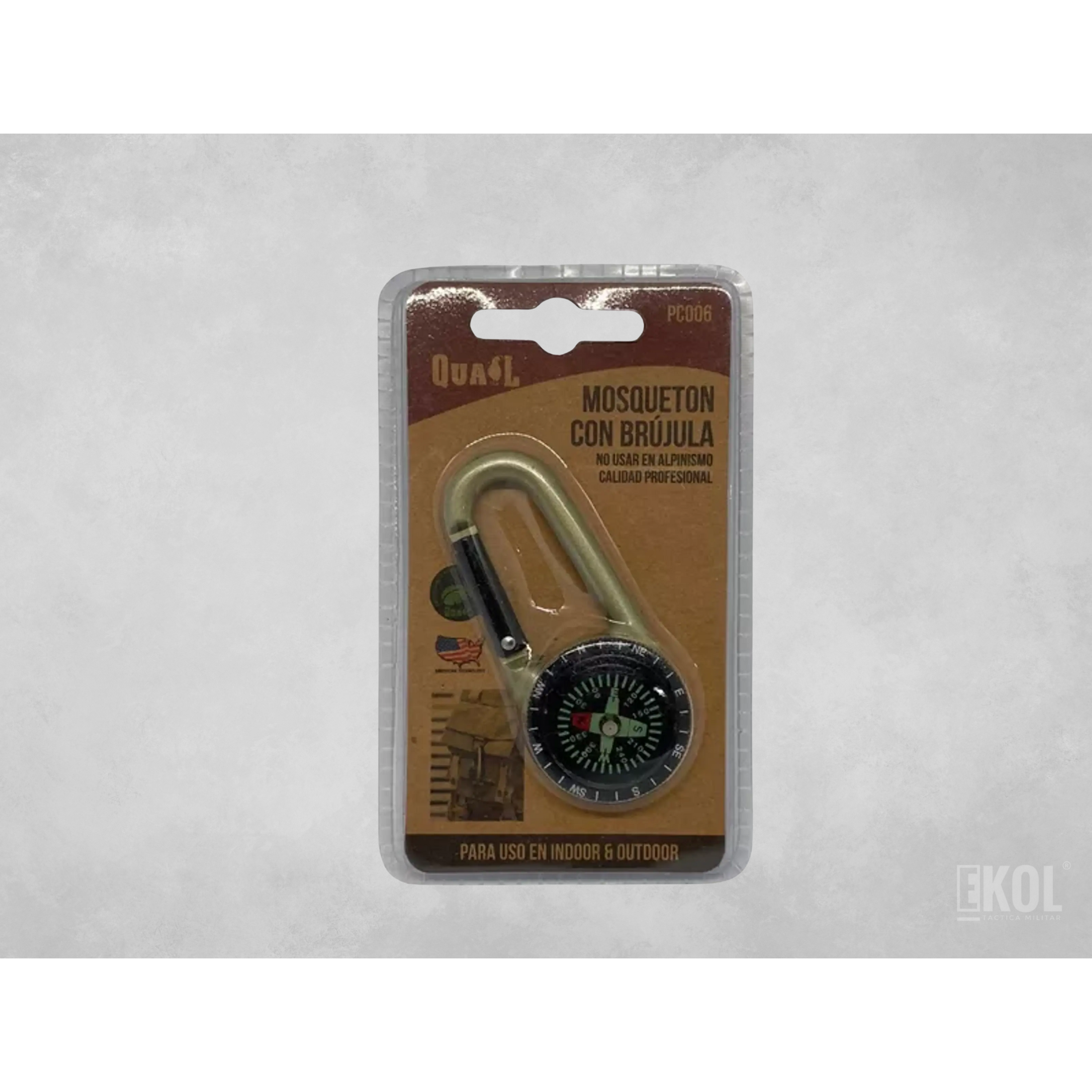 Mosqueton Quail C/brujula Multifuncional Camping 2