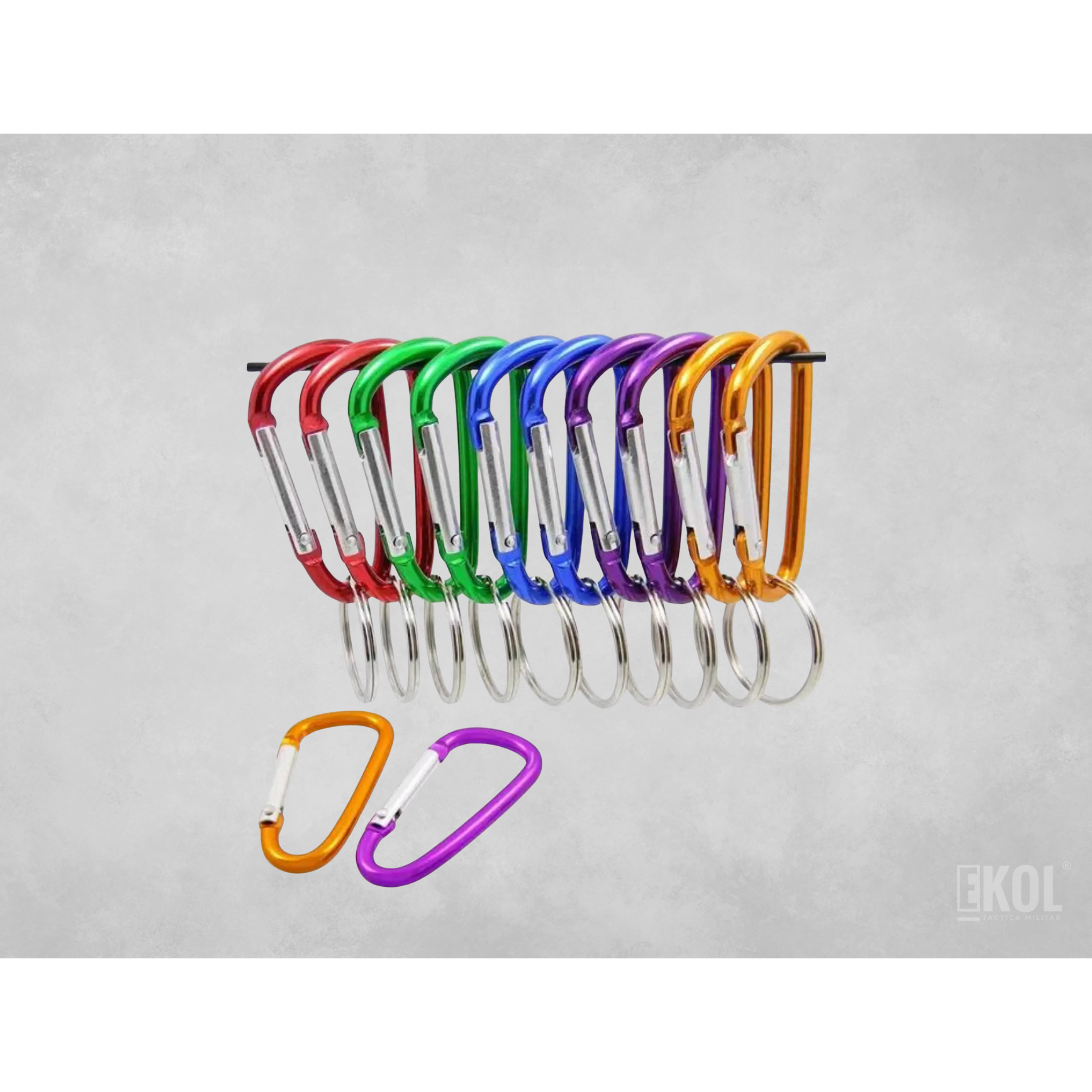 2 Piezas Mosquetón D Anillo Hebilla Escalada Gancho Colores 1