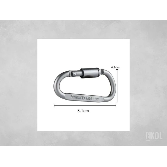 Mosqueton Tipo D Seguro 7mm Camping Aluminio Reforzado 3