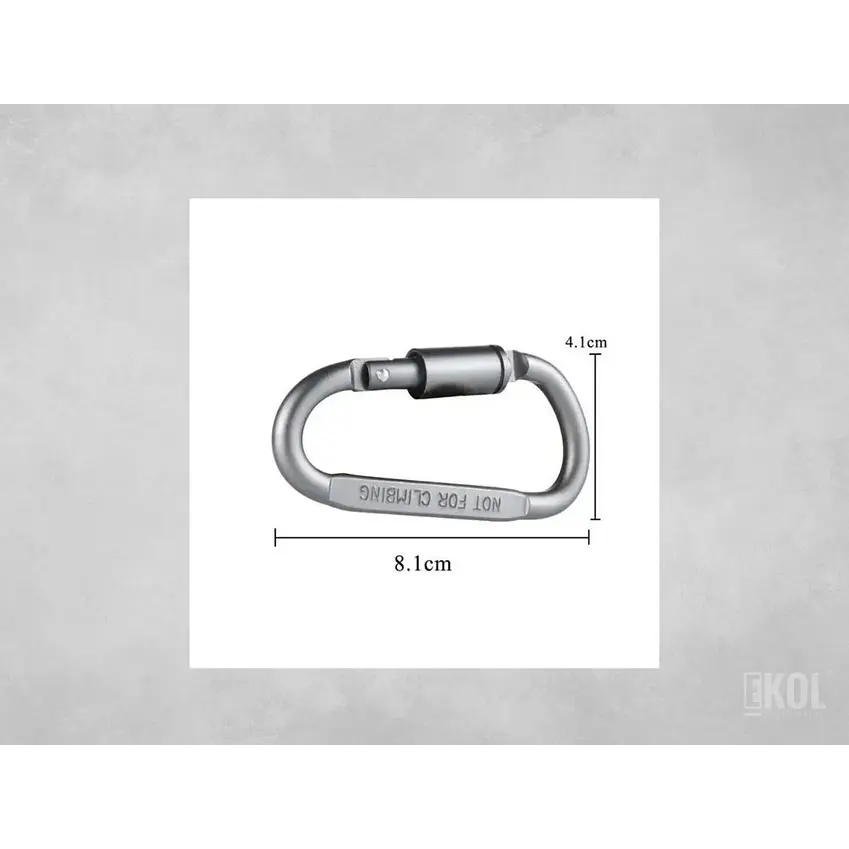 Mosqueton Tipo D Seguro 7mm Camping Aluminio Reforzado 3