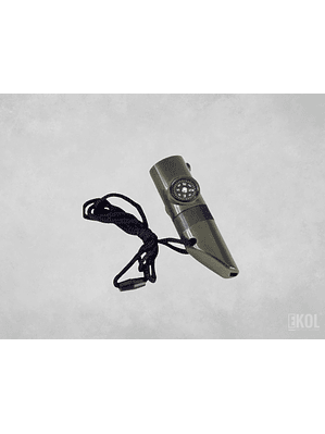 Silbato Emergencia Brújula + Termómetro + Lupa 7 En 1 