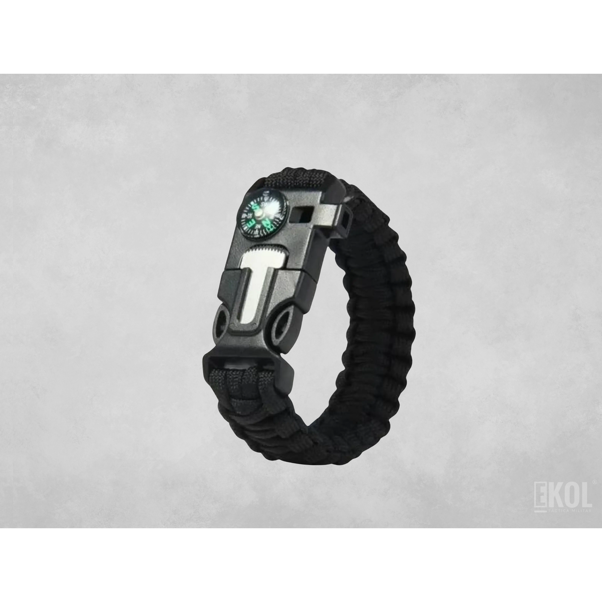 Pulsera Paracord Supervivencia Pedernal Brujula Silbato 1