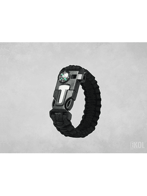 Pulsera Paracord Supervivencia Pedernal Brujula Silbato