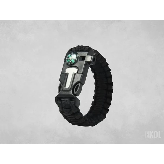 Pulsera Paracord Supervivencia Pedernal Brujula Silbato 1