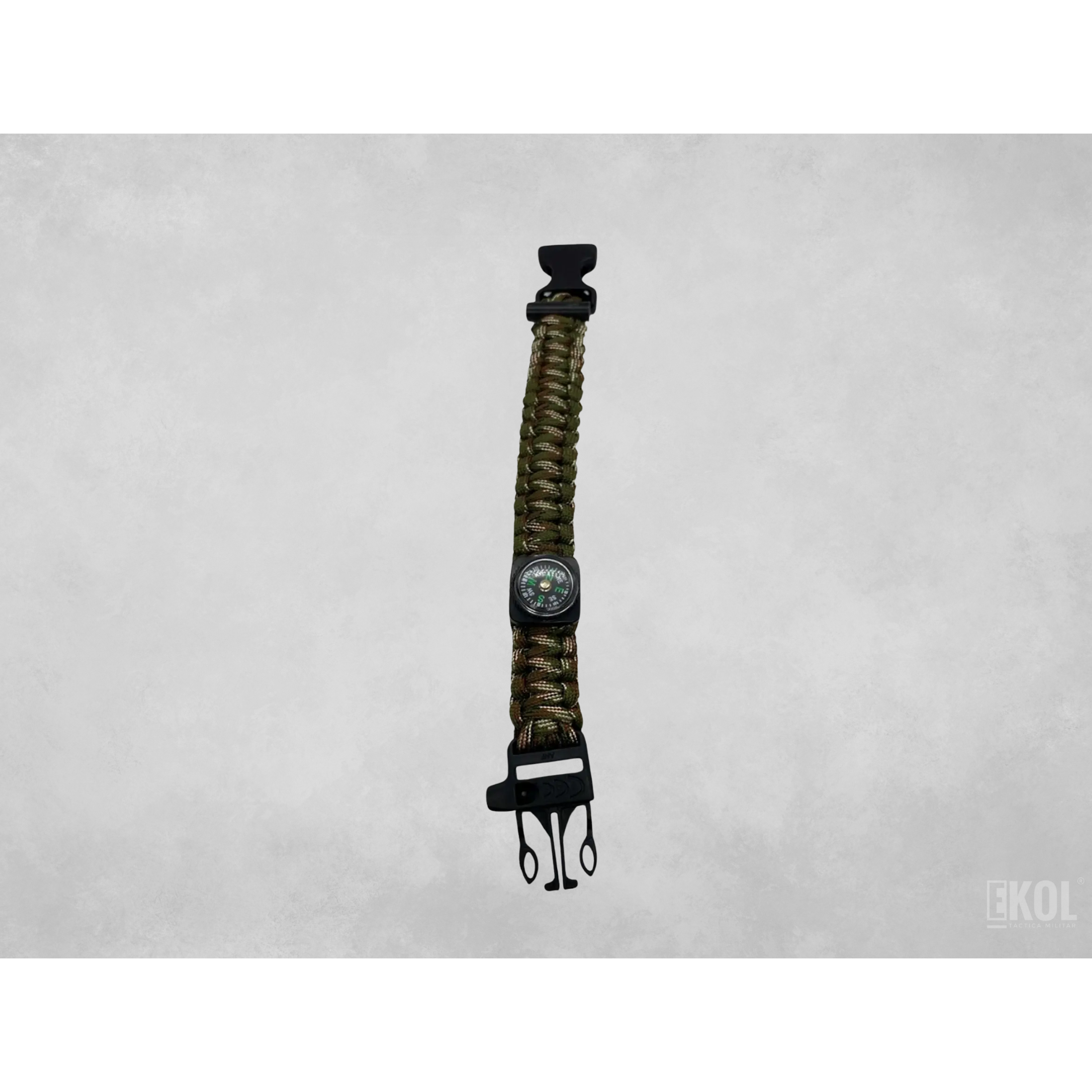 Pulsera Paracord Supervivencia Pedernal Brujula Silbato 4