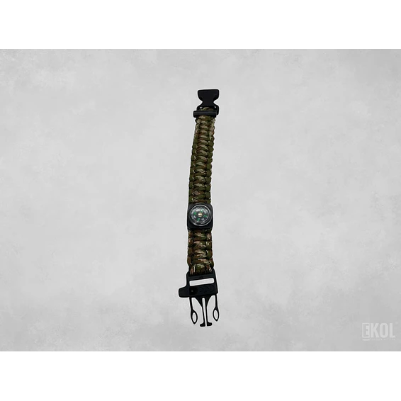 Pulsera Paracord Supervivencia Pedernal Brujula Silbato 4