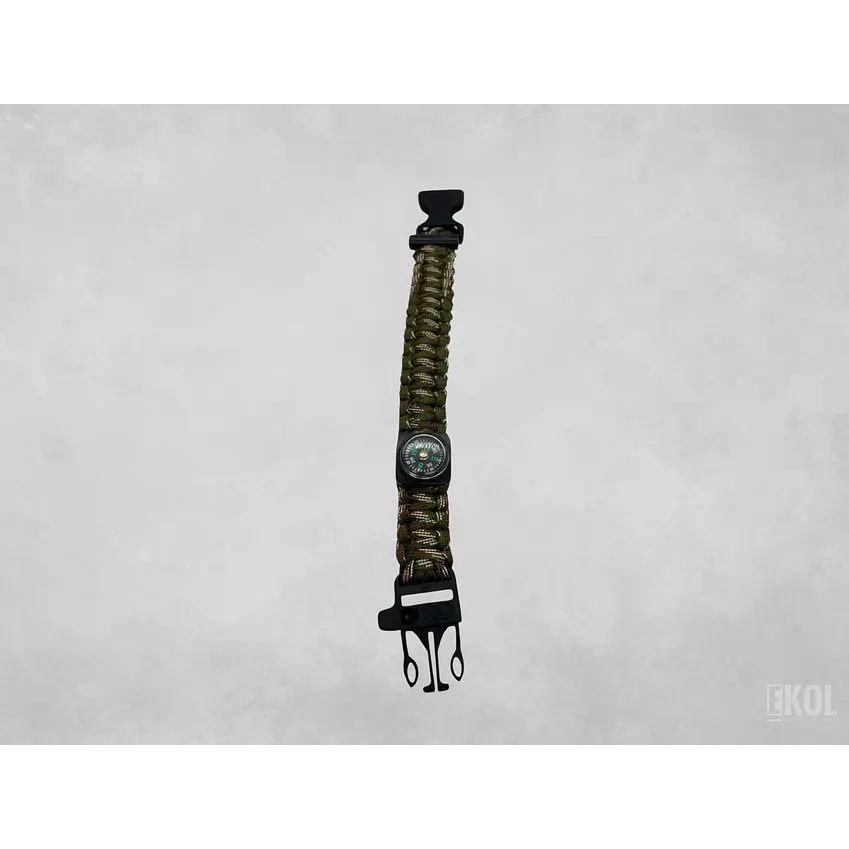 Pulsera Paracord Supervivencia Pedernal Brujula Silbato 4