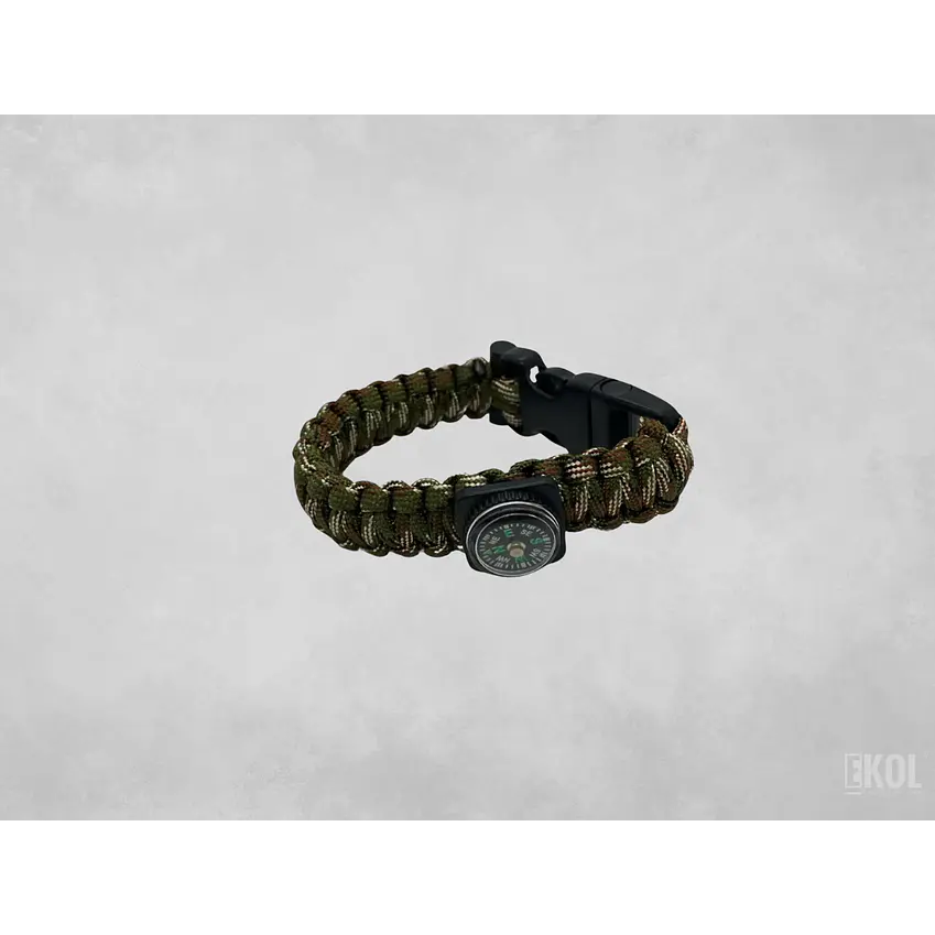 Pulsera Paracord Supervivencia Pedernal Brujula Silbato 5