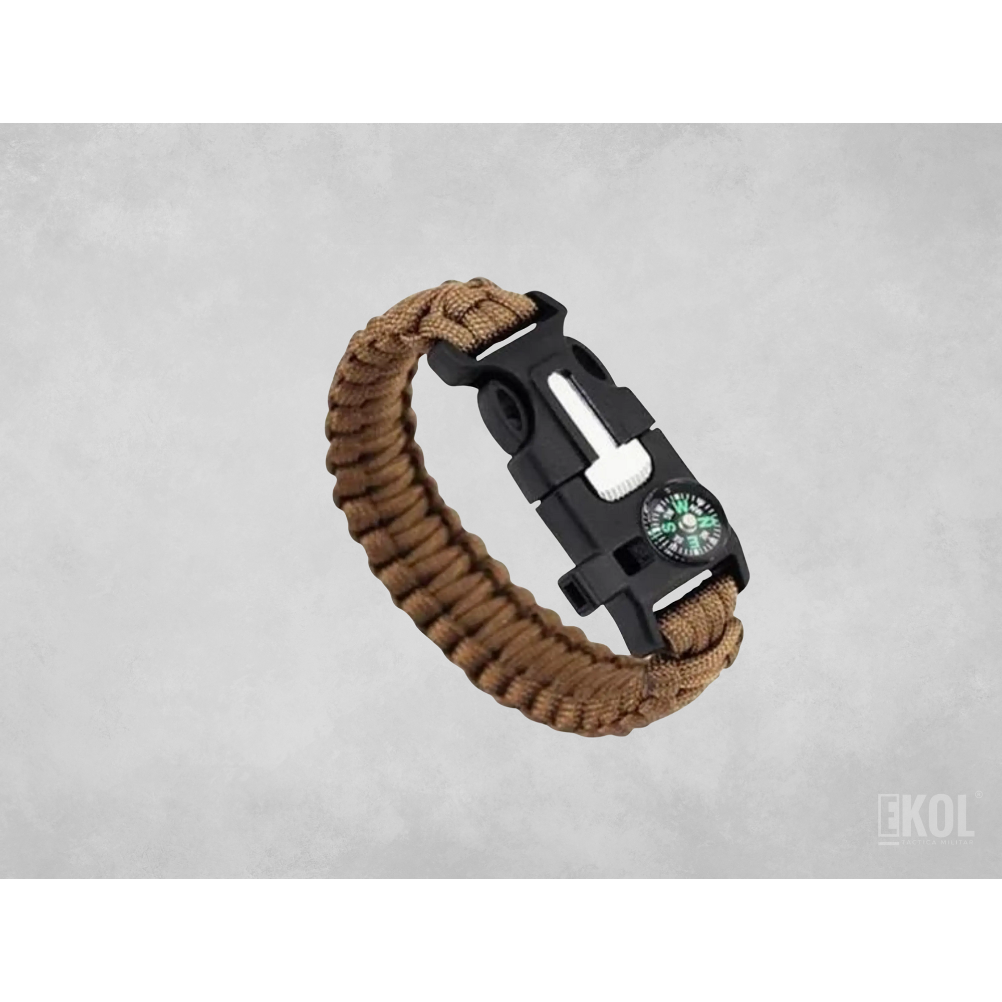 Pulsera Paracord Supervivencia Pedernal Brujula Silbato 2