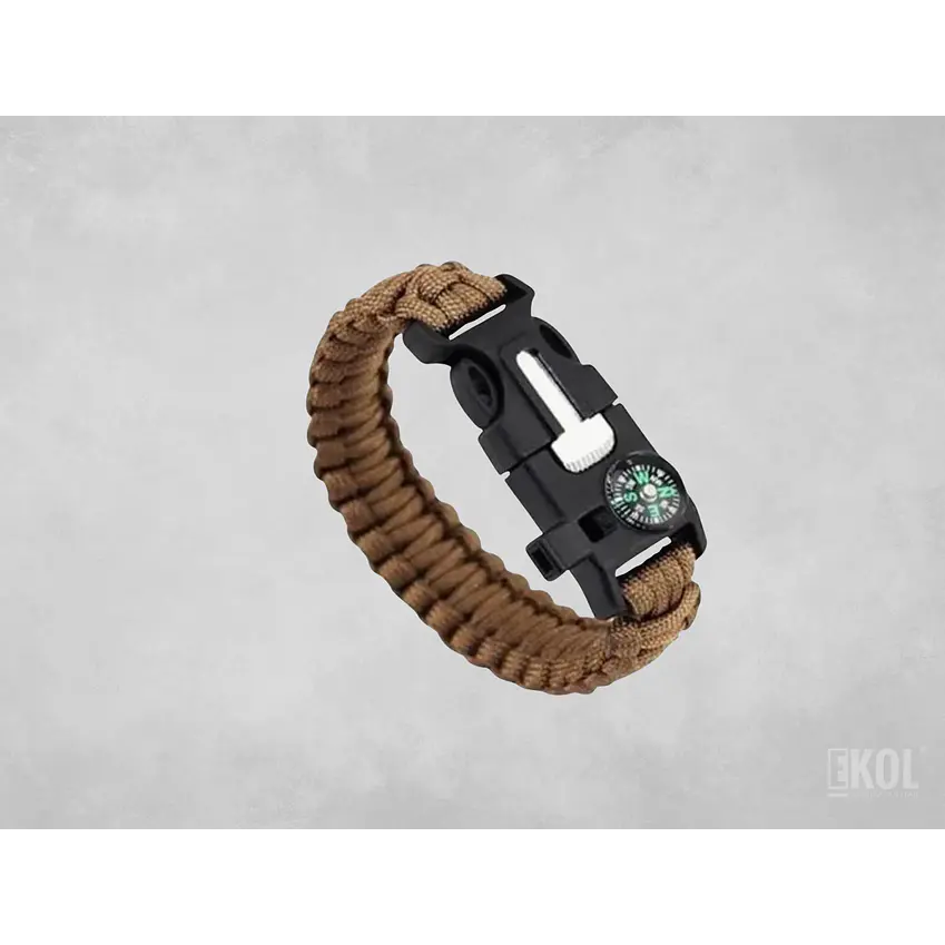 Pulsera Paracord Supervivencia Pedernal Brujula Silbato 2