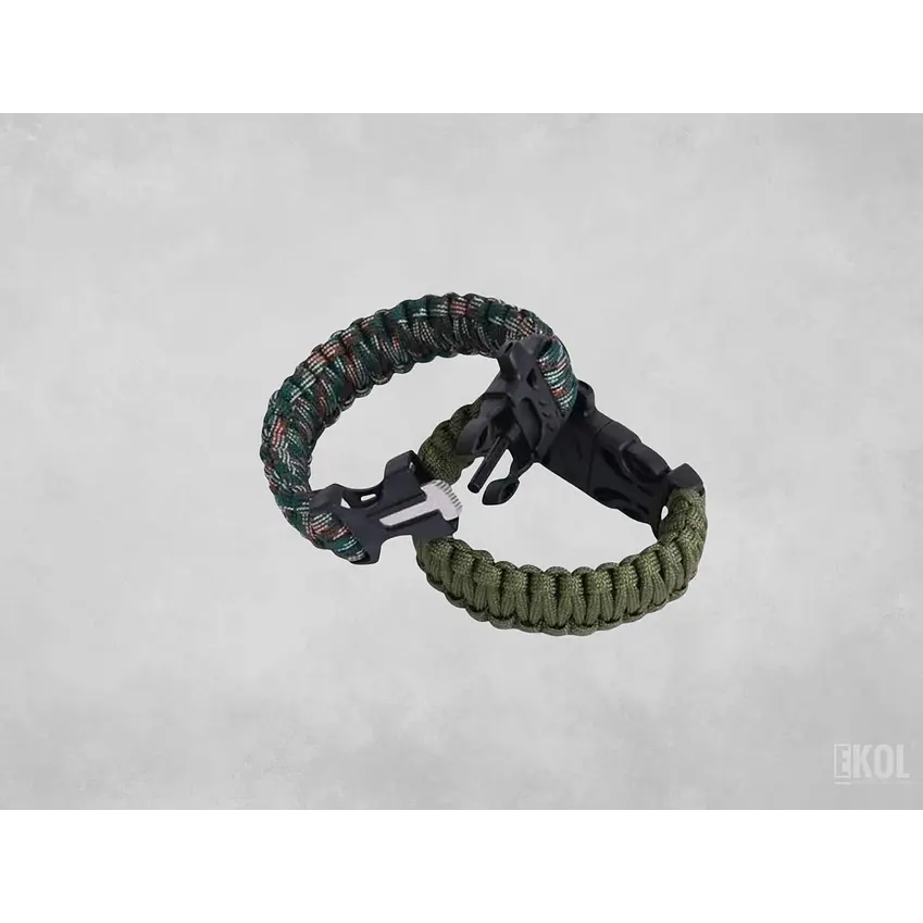 Pulsera Paracord Supervivencia Pedernal Brujula Silbato 3