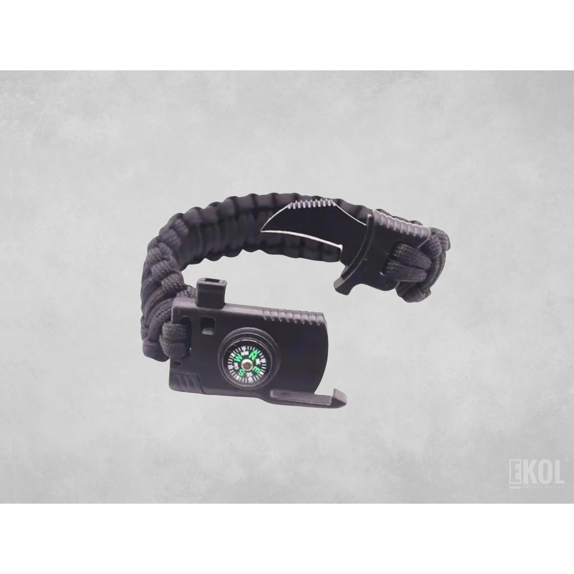 Pulsera Paracord Supervivencia Pedernal Silbato Cortapluma 1