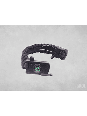Pulsera Paracord Supervivencia Pedernal Silbato Cortapluma