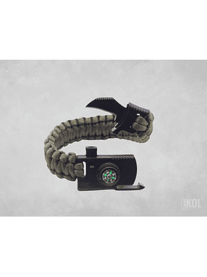 Pulsera Paracord Supervivencia Pedernal Silbato Cortapluma