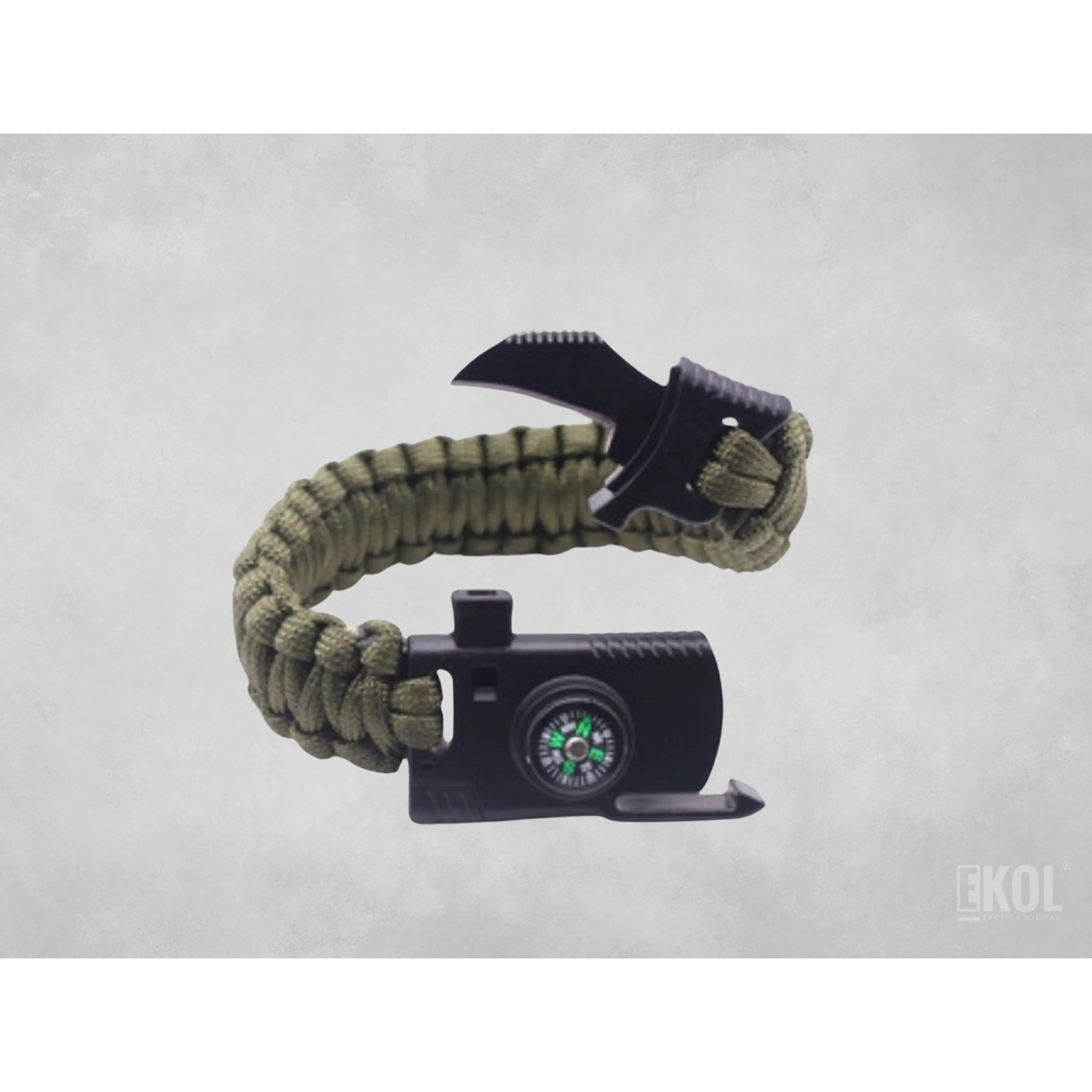 Pulsera Paracord Supervivencia Pedernal Silbato Cortapluma 2
