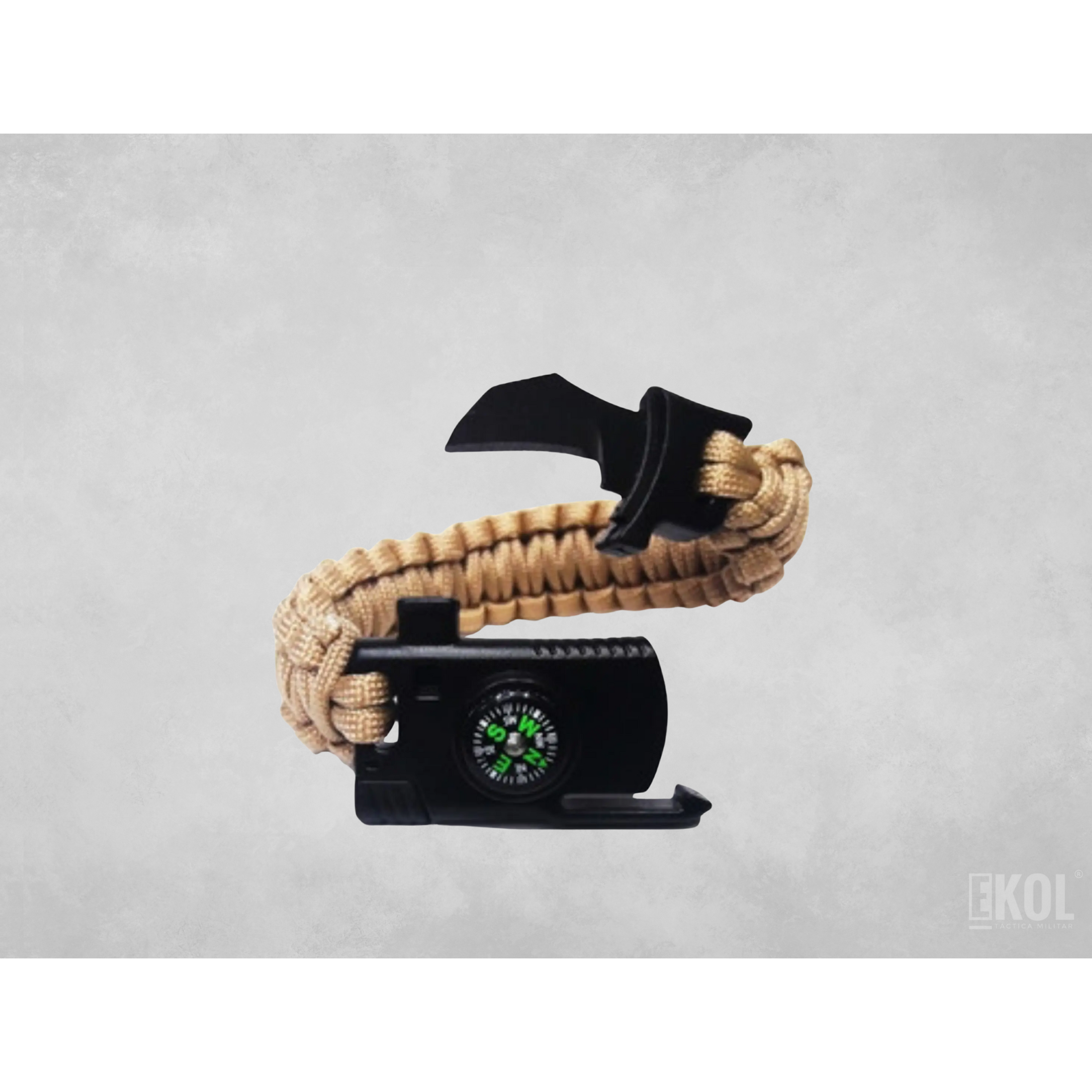 Pulsera Paracord Supervivencia Pedernal Silbato Cortapluma 4